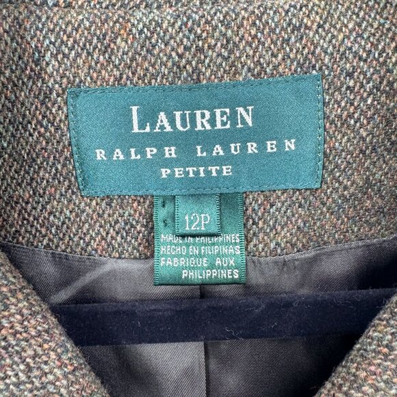 Lauren Ralph Lauren Double Breasted Jacket Womens 12 Petite Green Wool Vintage - Picture 5 of 10